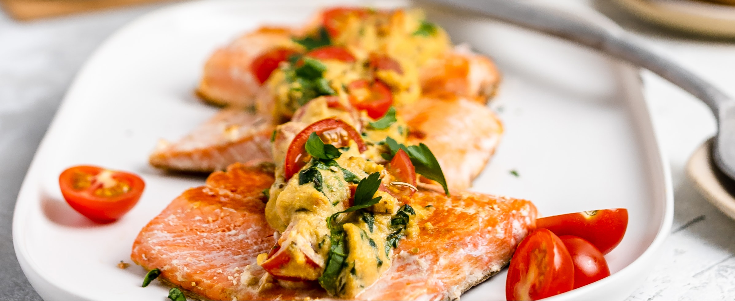 Creamy garlic wild salmon