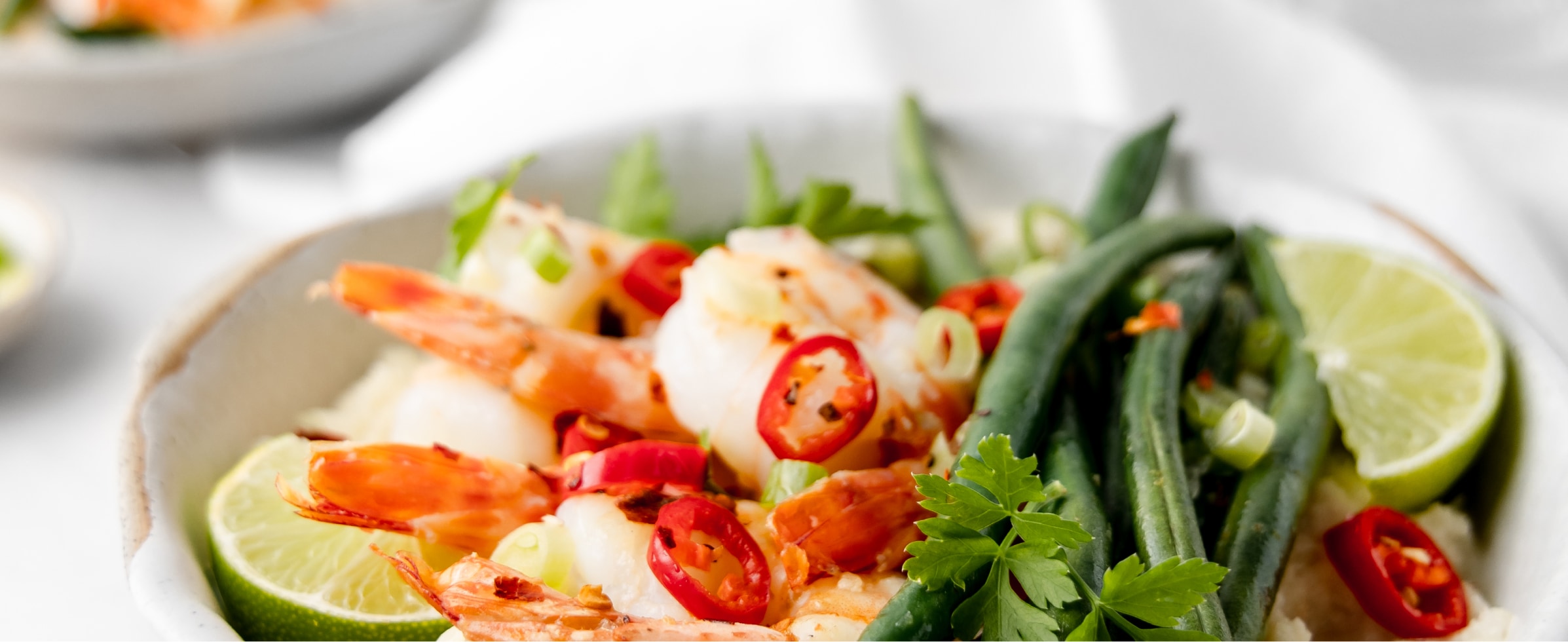 Chilli prawn with cocconut cauli rice image recipe