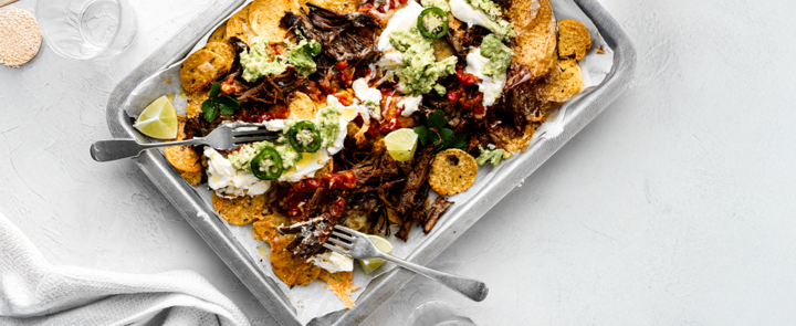 Cheesy Beef Brisket Nachos image recipe