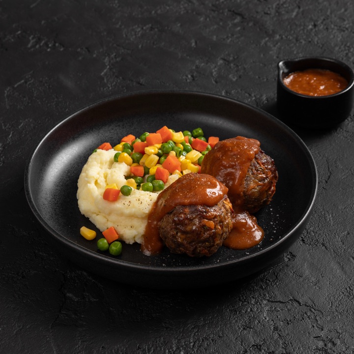 Beef Rissoles, plated