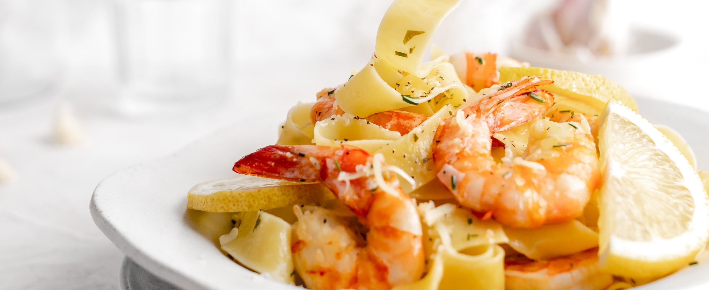 Lemon Garlic Prawn Pasta