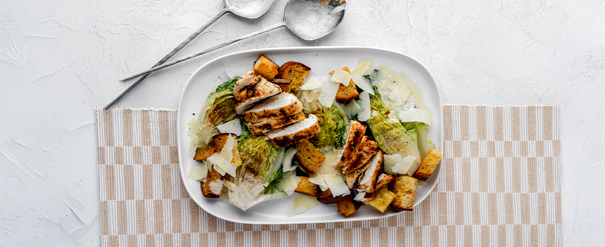 LEMON CHICKEN & GRILLED GEM LETTUCE SALAD