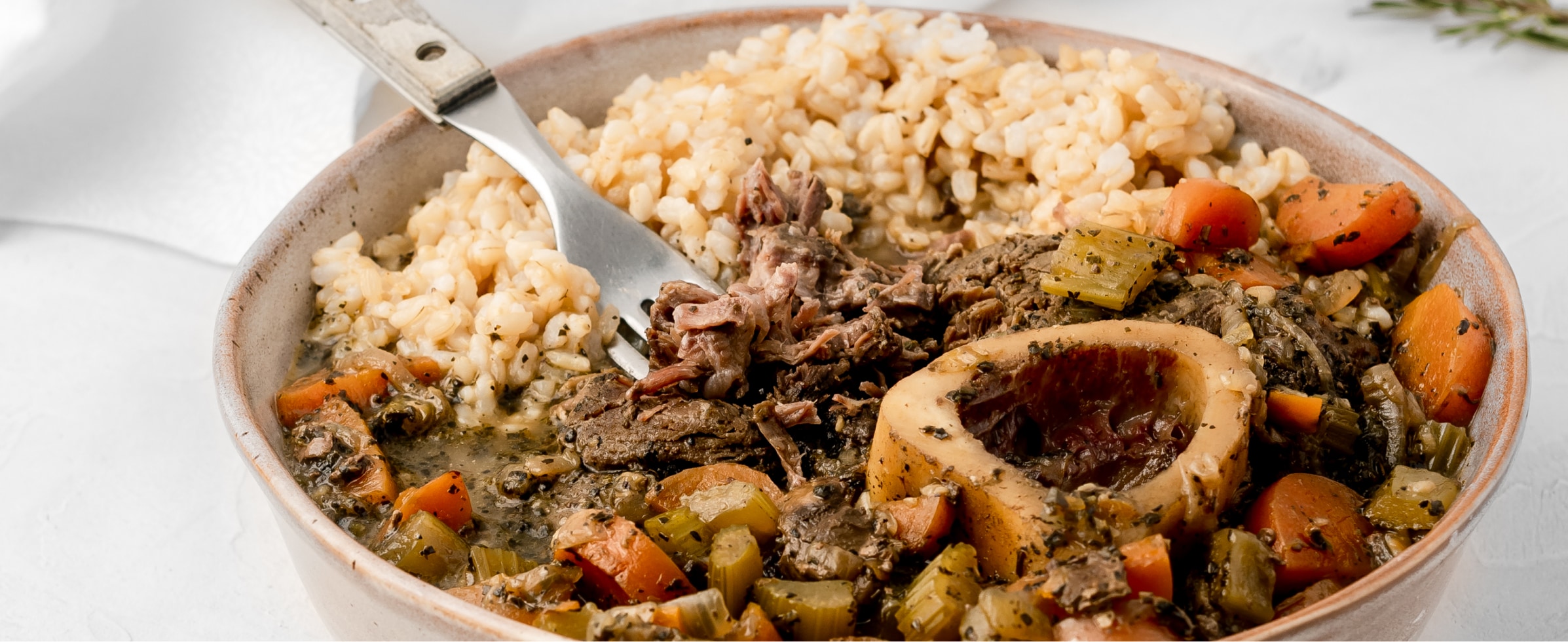 Slow cooked garlic herb ossu bucco