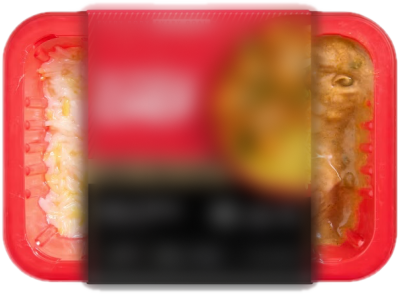 A leading brand's butter chicken ready meal, brand obscured