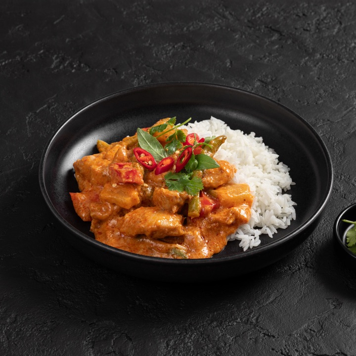 Thai Red Chicken Curry, plated